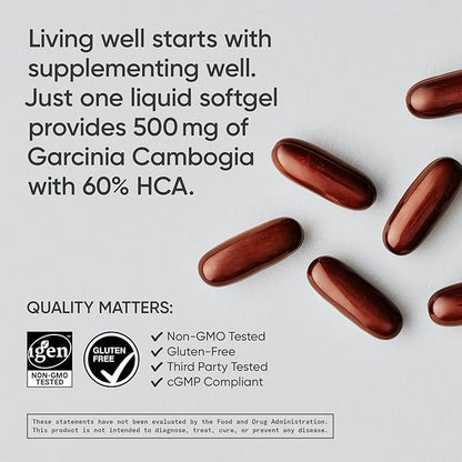 Sports Research Garcinia Cambogia Extract (60% HCA) with Extra Virgin Organic Coconut Oil | Non-GMO, Soy & Gluten Free (90 Liquid Softgels)