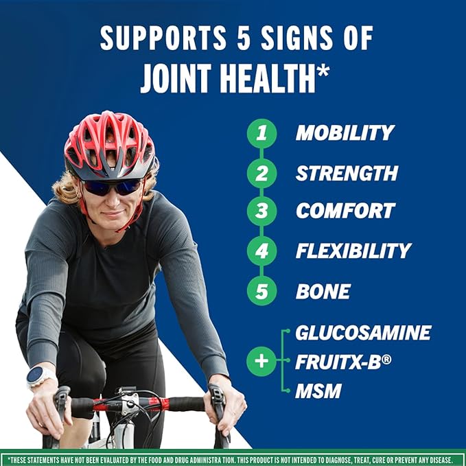 Move Free Advanced Plus MSM Coated Tablets, Joint Health Supplement with Glucosamine and Chondroitin, 120 Count, Pack of 2