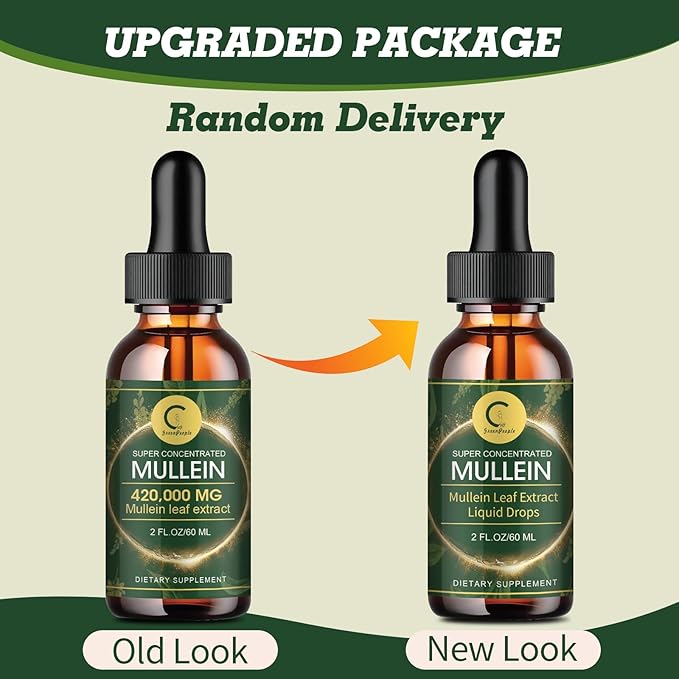 Mullein Drops for Lungs - Lung Cleanse & Detox - Vegan Mullein Leaf Extract Liquid Tincture, Support for Respiratory, Immune, Digestive System, Natural Herbal Supplement, Non-GMO,2 FL OZ