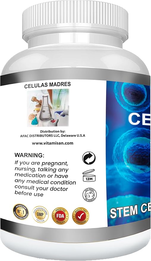 4 Celulas Madres Stemcells AFA Blue Green Algae Anti-Aging 240 Capsules