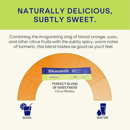 Turmeric Citrus Medley - Turmeric Powder Packets for Water, Turmeric Curcumin Supplement, No Sugar Drink Mix for Natural Recovery Support - Citrus Flavor, Powder Sticks (10 Pack)