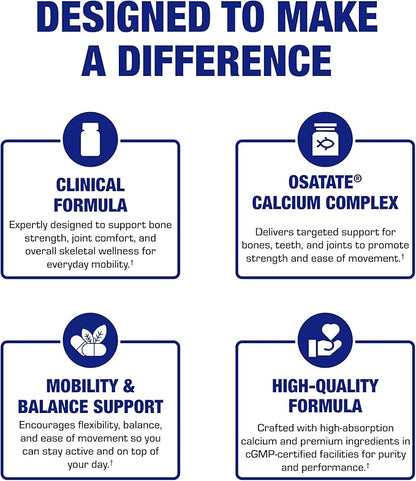 Remineralizing Calcium Hydroxyapatite Supplement - Clinical Formula Osteo Bone Health Supplement for Women & Men with Bioavailable Calcium Phosphate MHCC Complex for Density & Strength - 100 Servings