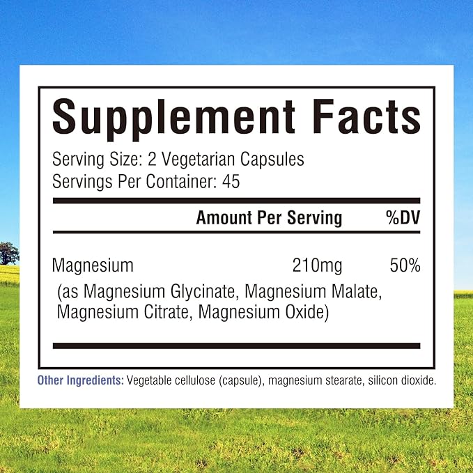 Innate Vitality Magnesium Complex - Magnesium Glycinate, Malate, Citrate, Oxide, 4-in-1 Formula for Energy, Muscles, Bones & Nerves, Vegan & No Gluten, 90 Capsules