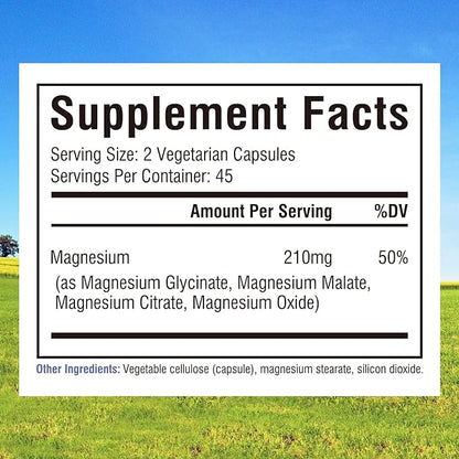 Innate Vitality Magnesium Complex - Magnesium Glycinate, Malate, Citrate, Oxide, 4-in-1 Formula for Energy, Muscles, Bones & Nerves, Vegan & No Gluten, 90 Capsules