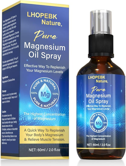 Magnesium Oil Spray: 2 Fl Oz Pure Magnesium Oil Spray for Feet Replenish Magnesium Easy to Absorb Suitable for All Skin Types