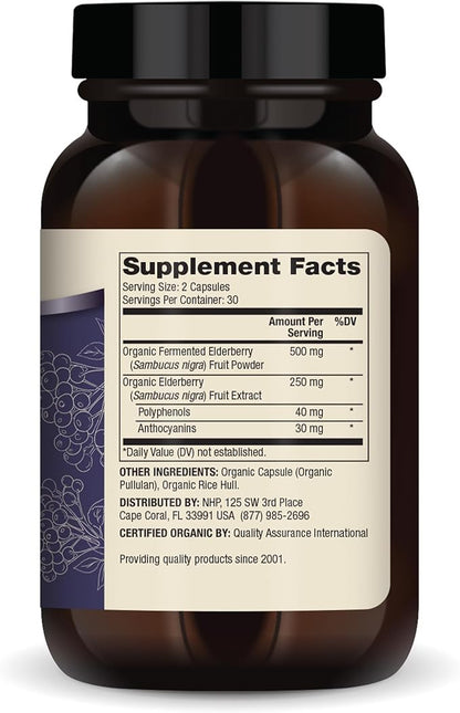 Dr. Mercola Organic Fermented Elderberry, 30 Servings (60 Capsules), Dietary Supplement, Supports Respiratory Health, Non-GMO, Certified USDA Organic