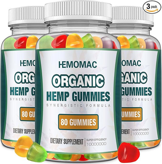 (3 Packs) Natural Hemp Gummies High Potency with Hemp Oil Extract Edibles Hemp Gummy (Fruit)