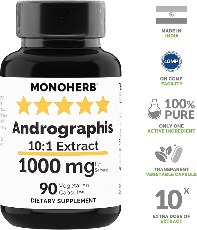 Andrographis Extract 1000 mg - 90 Vegetarian Capsules