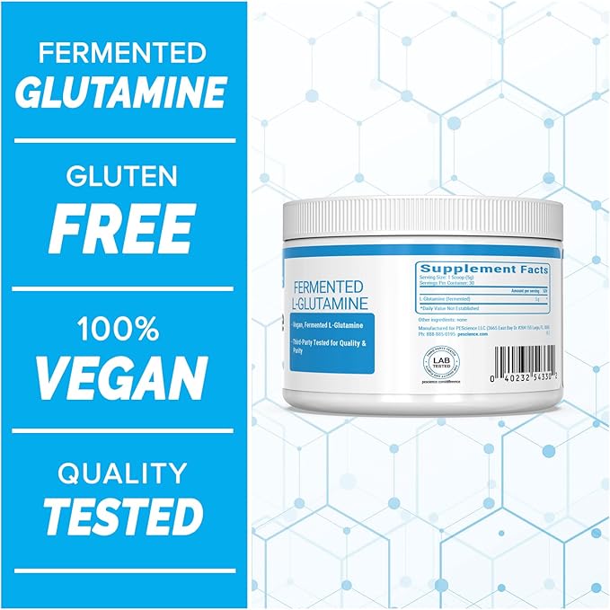PEScience TruGlutamine, Fermented L-Glutamine Powder, Unflavored, 30 Servings, Gut Health Support