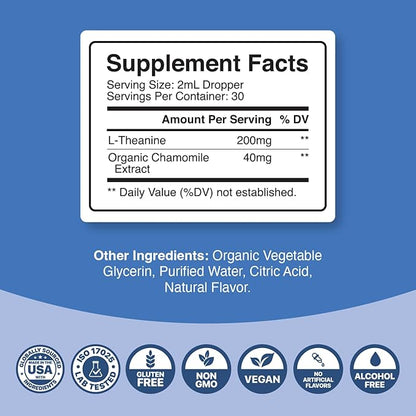 Phytoral Potent L-Theanine Liquid Drops - High Absorption L-Theanine for Kids & Adults Calm & Relaxation Support - Premium Quality Drops Ideal for Children and Adults Liquid 30 Servings