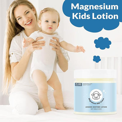 Magnesium Lotion for Kids - Magnesium Lotion for Sleep - Soothing Relief & Relaxation - Topical Magnesium Cream Helps Kids Stay Calm at Bedtime and During The Night - Without Melatonin