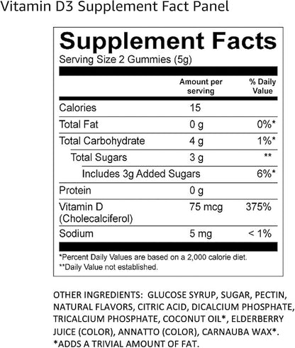 Vitamin D3 Gummies (112 Total, 8-Pack, 14 Per Pouch) - Flavorful Peach, Mango & Strawberry Wellness Chews/Heart & Bone Support/Vegan & Gluten Free/Soft Tasty Chewables for Adults & Kids