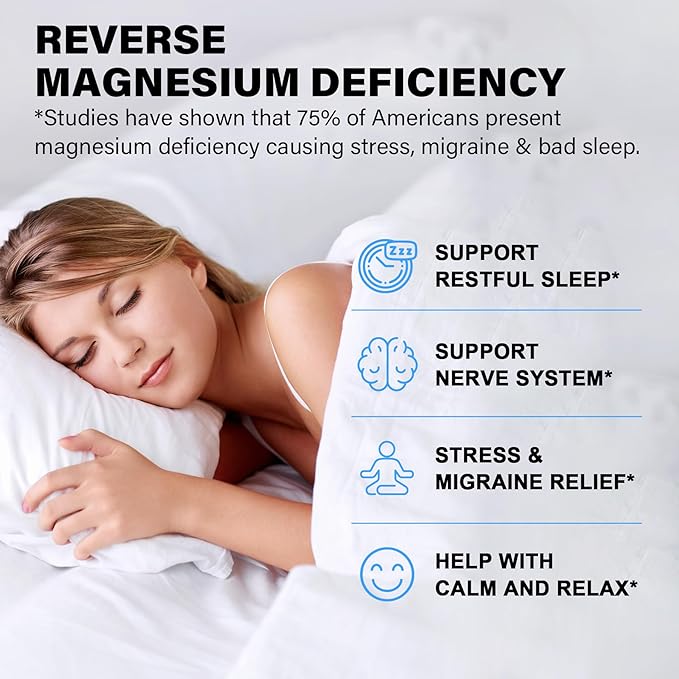 Magnesium Complex Supplement 500mg, 8 Active Forms Maximized Absorption– Glycinate, Citrate, Taurate & D3, B6 for Calm, Sleep & Healthy Muscle, 120 Capsules - 60 Count (Pack of 2)