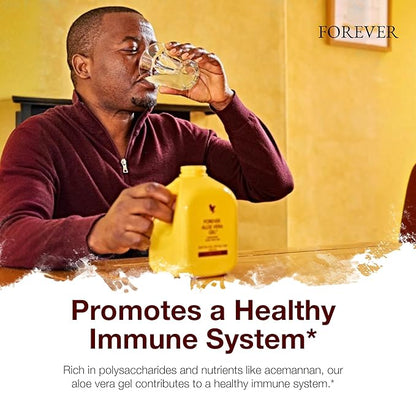 Forever Living - Aloe Vera Juice - Lemon Lime Flavor with Pure Inner Leaf Gel - Supports Digestion and Immunity - 1L Each (Pack of 2)