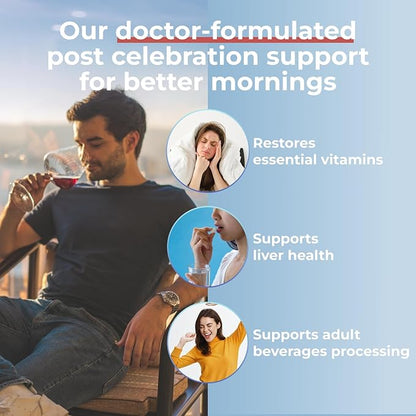 Plan A™ - Post-Celebration Relief & Morning Restore, Dehydration & Headache Support - Dihydromyricetin DHM and L Cysteine - 90 Capsules