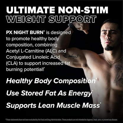 FINAFLEX PX Night Burn - 120 Capsules - Ultimate Non-Stim Weight Loss - Supports Healthy Body Composition & Lean Muscle Mass - 30 Servings