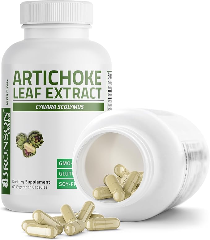 Bronson Artichoke Leaf Extra Strength Supports Healthy Digestion Healthy Liver Function, Non-GMO, 60 Vegetarian Capsules
