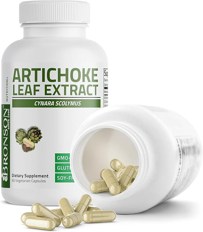 Bronson Artichoke Leaf Extra Strength Supports Healthy Digestion Healthy Liver Function, Non-GMO, 60 Vegetarian Capsules