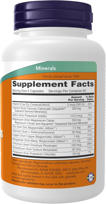 NOW Supplements, Full Spectrum Mineral Caps, Multi Mineral Formula, 120 Veg Capsules