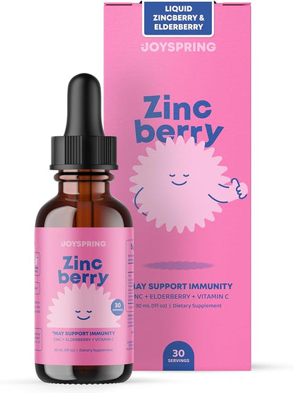 JoySpring Liquid Zinc for Kids - Vitamin C Supplement and Children’s Vitamin D Drops