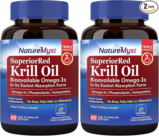 Antarctic Krill Oil 1000 mg Softgels, Krill Oil Omega-3s, EPA, DHA, Astaxanthin & Phospholipids, Heart Health, 120 Softgels, Non-GMO, No Gluten, Made in The USA