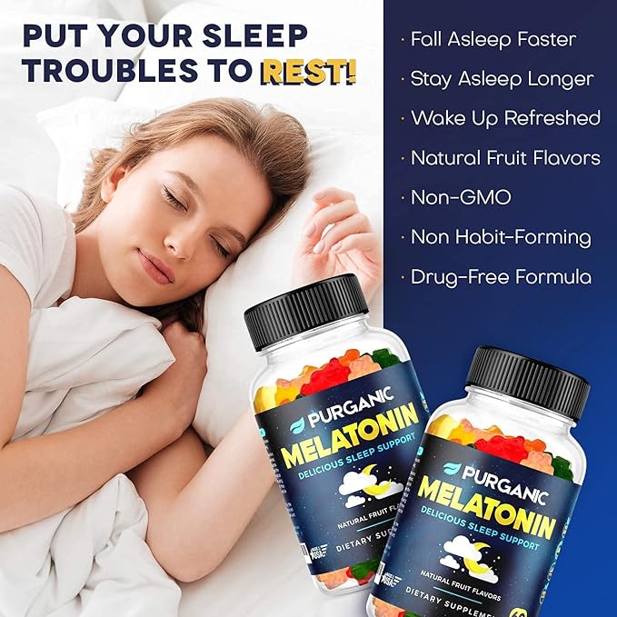 (2-Pack) Melatonin Gummies for Kids & Adults - Sleep Aid Gummy Vitamins - 5mg or 10mg Dose - Natural Assorted Fruit Flavor Supplement - Healthy Restful Deep Sleep Cycles - 120 Gummies