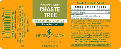 Herb Pharm Chaste Tree Liquid Extract for Female Reproductive System Support - 1 Ounce (DCHASTE01) (Pack of 2)