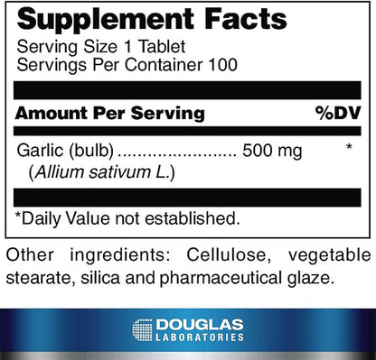 Douglas Laboratories Garlic (Odorless) | Supports Cardiovascular Health and Immunity | 100 Tablets