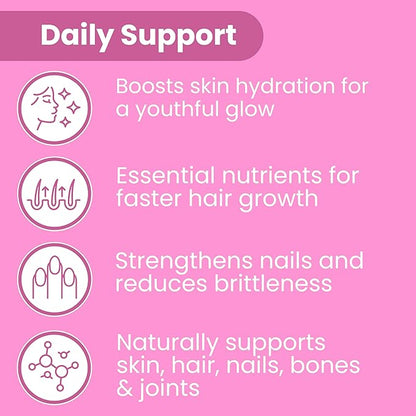 Sanar Naturals Biotin Collagen Pills - Hair Skin and Nails Vitamins, Boost Hair Growth - Hydrolyzed Collagen Peptides for Women & Men, Biotin Supplement with Vitamin C, 150 Capsules