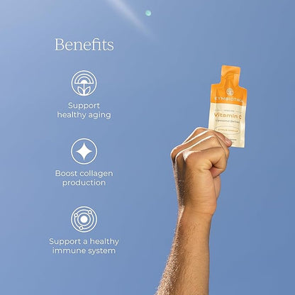 CYMBIOTIKA Vitamin C Individual Packets, Liposomal Delivery, Supplement for Immune Support, Collagen Boost, & Healthy Aging, Skin Hydration Packets, Citrus Vanilla Flavor, 60 Servings, 2pck (2)