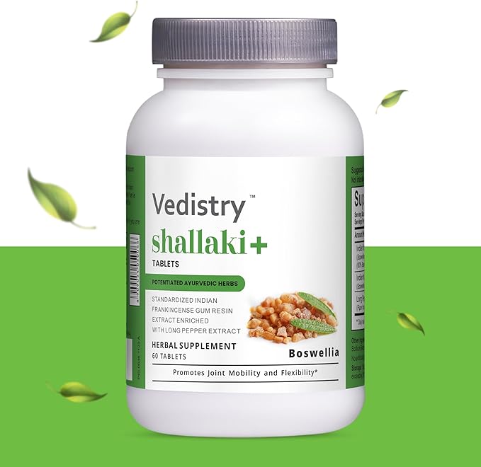 Shallaki+ 700mg Boswellia serrata & Long Pepper Tablets | 60 Tablets | Joint Health, Mobility & Flexibility Support | Vegan Herbal Supplement | Pack of 1