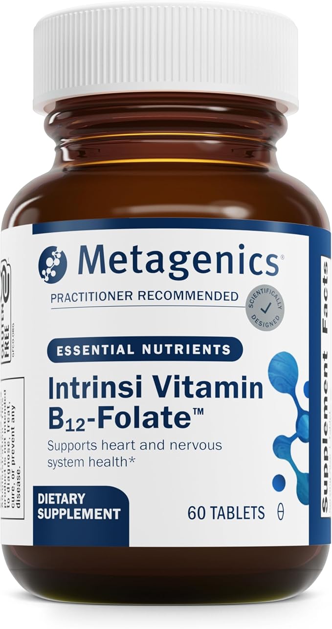 Metagenics Intrinsi Vitamin B12-Folate - Nervous System & Heart Health Support* - with Intrinsic Factor for Absorption* - Vitamin B12 & Folate - Methylcobalamin - 60 Tablets