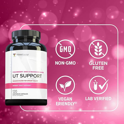Vitauthority Fast Acting UTI Support Capsules- Cranberry Juice Powder for Utinary Tract Health and Preventitive Support- Enhanced Blend Promotes Urinary Health- 120 Vegetarian Capsules
