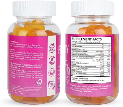 Fertility Support Gummies for Women Hormonal Balance & Conception Support, Prenatal Vitamins with Myo-Inositol & Pantothenic Acid, Fertility Gummies for Women Get Pregnant Fast, 60 Count