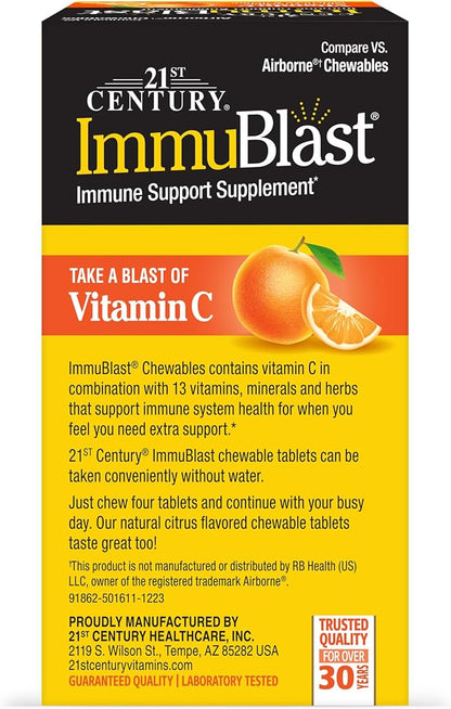 21st Century Immublast Chewable Tablets, Citrus 32 Count