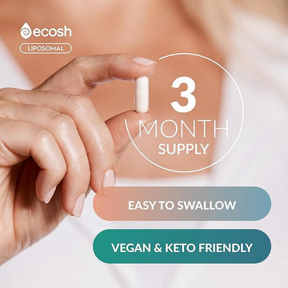 Liposomal Magnesium Citrate Capsules — High Absorption Magnesium Supplement for Constipation, Sleep, Muscle Cramps & Recovery | High Potency Mg | Easy to Swallow Veg Capsules | Non-GMO | 180 ct