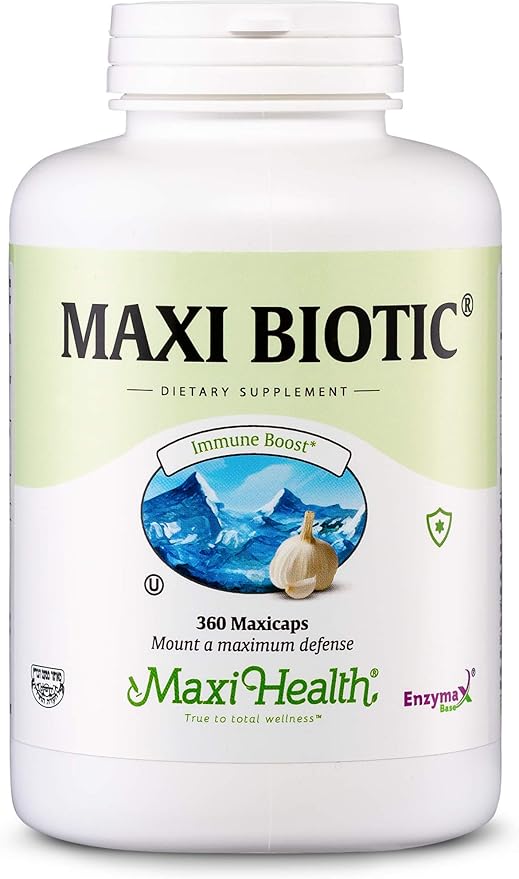 Maxi Health - Maxi Biotic Aged Garlic Extract Capsules (360 Count) | Kyolic Garlic Supplement with Spirulina, Echinacea, Oregano and Enzymax - Natural Antioxidant - Wellness Support