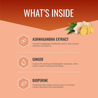 Approved Science Ashwagandha 1500mg with Bioperine® and Ginger- Enhance Memory, Boost Mood & Energy - 60 Vegan Friendly Capsules (6 Bottles)