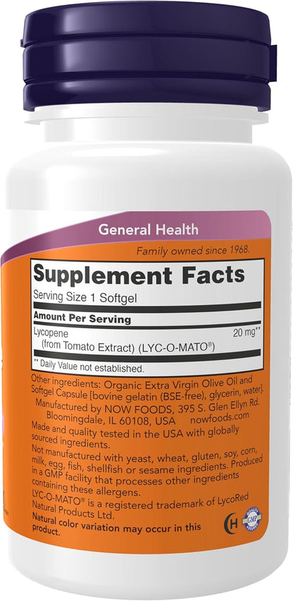 Now Foods Lycopene, 50 softgels / 20 mg (Pack of 2)