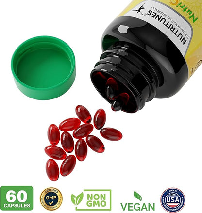 NutriCumin – Liposomal Turmeric Curcumin 1000mg with NovaSOL Technology for Maximum Absorption and Bioavailability - Made in USA with Globally Sourced Premium Ingredients, 60 Softgels
