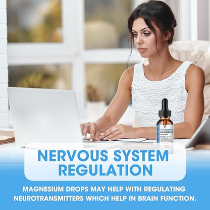 (2 Pack) Magnesium Glycinate Liquid Drop with Citrate, Oxide and Taurate, Calm Magnesium with Omega3, L-Theanine, D3, B6, B12 for Calm, Sleep, Leg Cramps, Muscles, Energy, Sugar-Free Strawberry Flavor