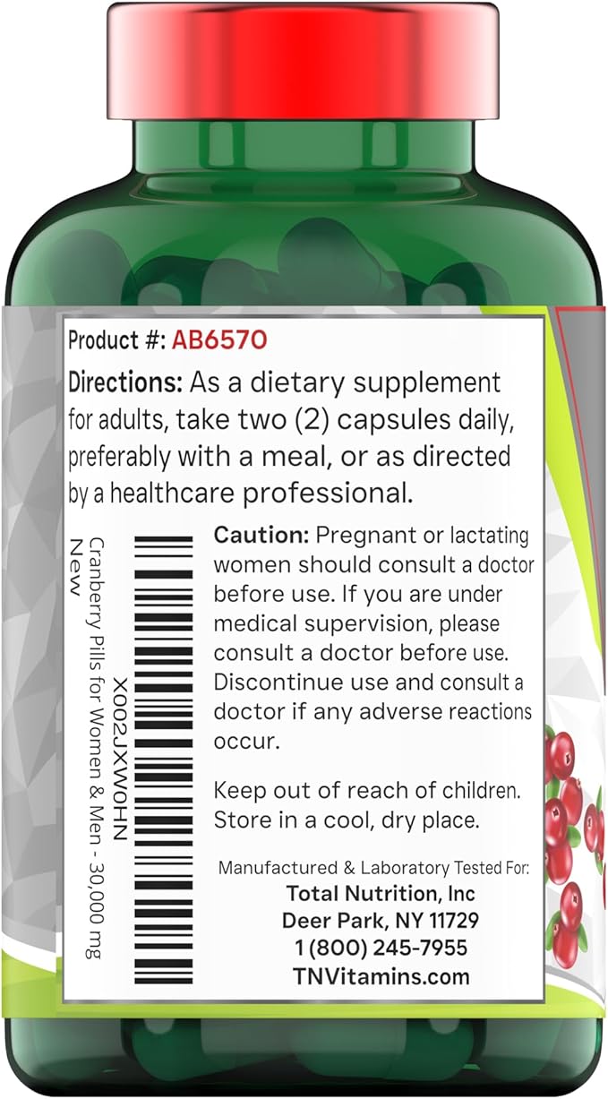 Cranberry Pills for Women & Men (30,000 MG - 90 Capsules) | Supports Urinary Tract Health* | Cranberry Concentrate Supplement | Bladder & Kidney Support* | Supports Women's Health* | Antioxidants