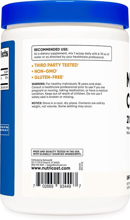 Nutricost Magnesium Citrate Powder (Unflavored, 500 Gram)