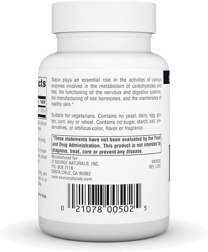 Source Naturals Niacin 100 mg Vitamin B-3, Non-GMO - 250 Tablets