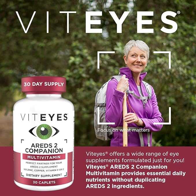 Viteyes Classic AREDS 2 Companion Multivitamin Supplement, Comprehensive Multivitamin Formula for AREDS 2 Users, 30 Capsules, Companion Caplet