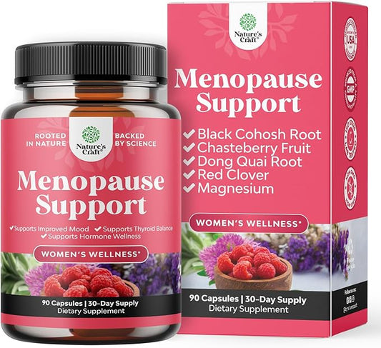 Complete Herbal Menopause Supplement for Women - Multibenefit Menopause Ease Hormone Balance for Women for Night Sweats Mood and More with Dong Quai Vitex Chaste Berry and Black Cohosh - Mini Caps