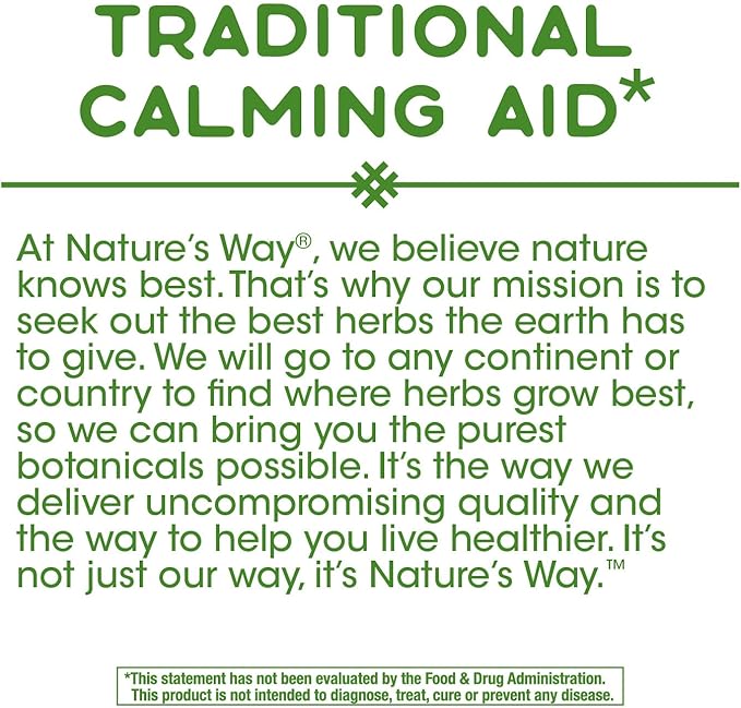 Nature's Way Chamomile Flower - 700 mg per 2-Capsule Serving- Traditional Calming Aid* - Herbal Supplement - Non-GMO Project Verified & Gluten Free - 100 Vegan Capsules