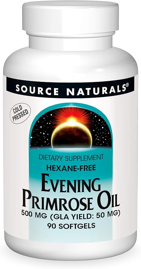 Source Naturals Evening Primrose Oil - Hexane-Free - 500mg - GLA Yield: 50 mg - Cold-Pressed - 90 Softgels