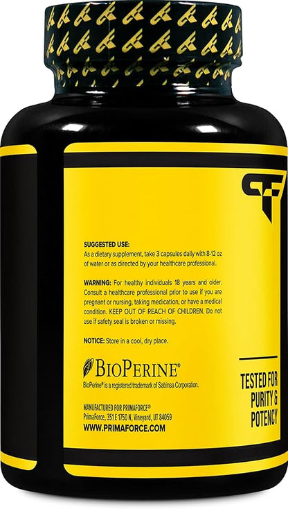 Primaforce Turmeric with Bioperine 120 Capsules, 2300 mg Per Serving - Dietary Supplement, 40 Servings