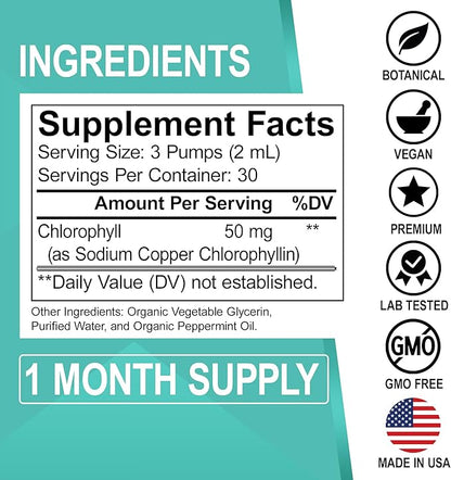 Candi Cleanse & Chlorophyll Liquid Drops - Organic Oregano Oil Drops & Liquid Chlorophyll Odor Cleanse Support - Natural Oral Gut Cleanser Detox, Internal Deodorant, Body Deodorizing Supplement